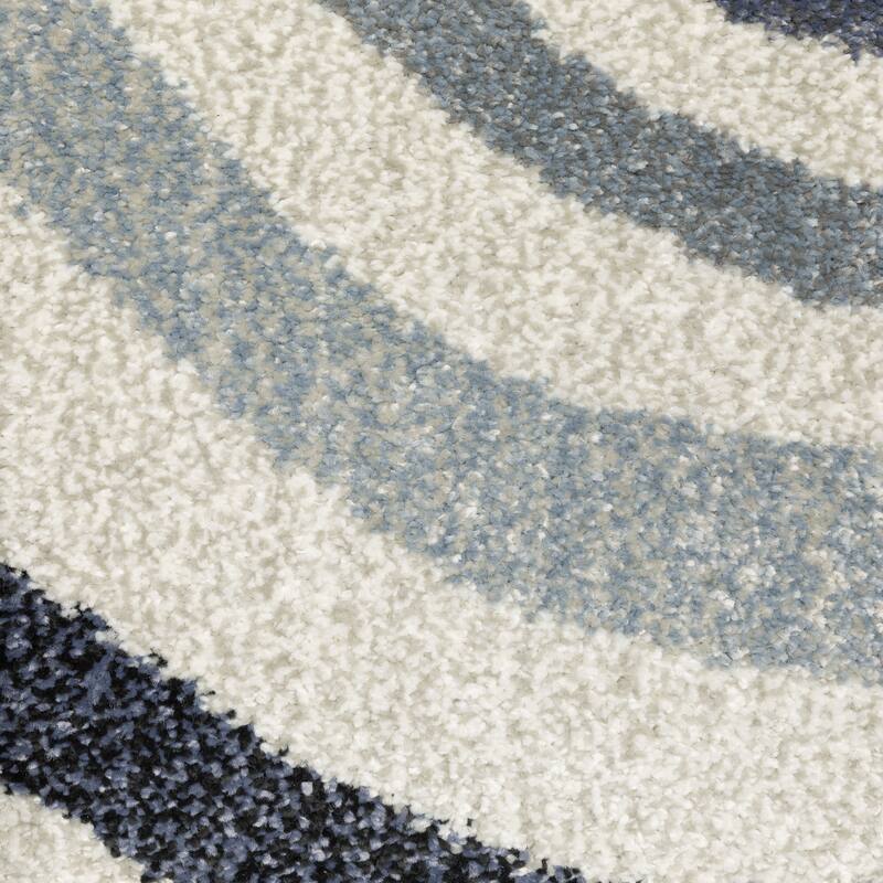 ROW Gemma Contemporary Swirls Blue/Grey Area Rug