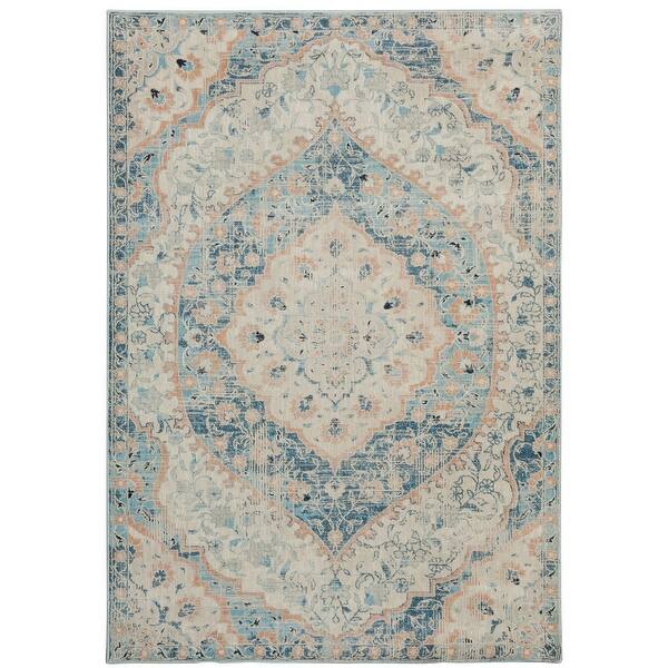 Syracuse Blue Orange Oriental Distressed Traditional Casual Area Rug On Sale Bed Bath