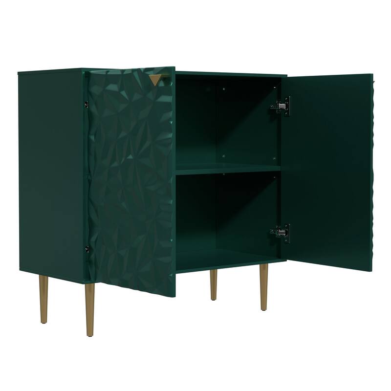 2 Door White Locker Accent Cabinet