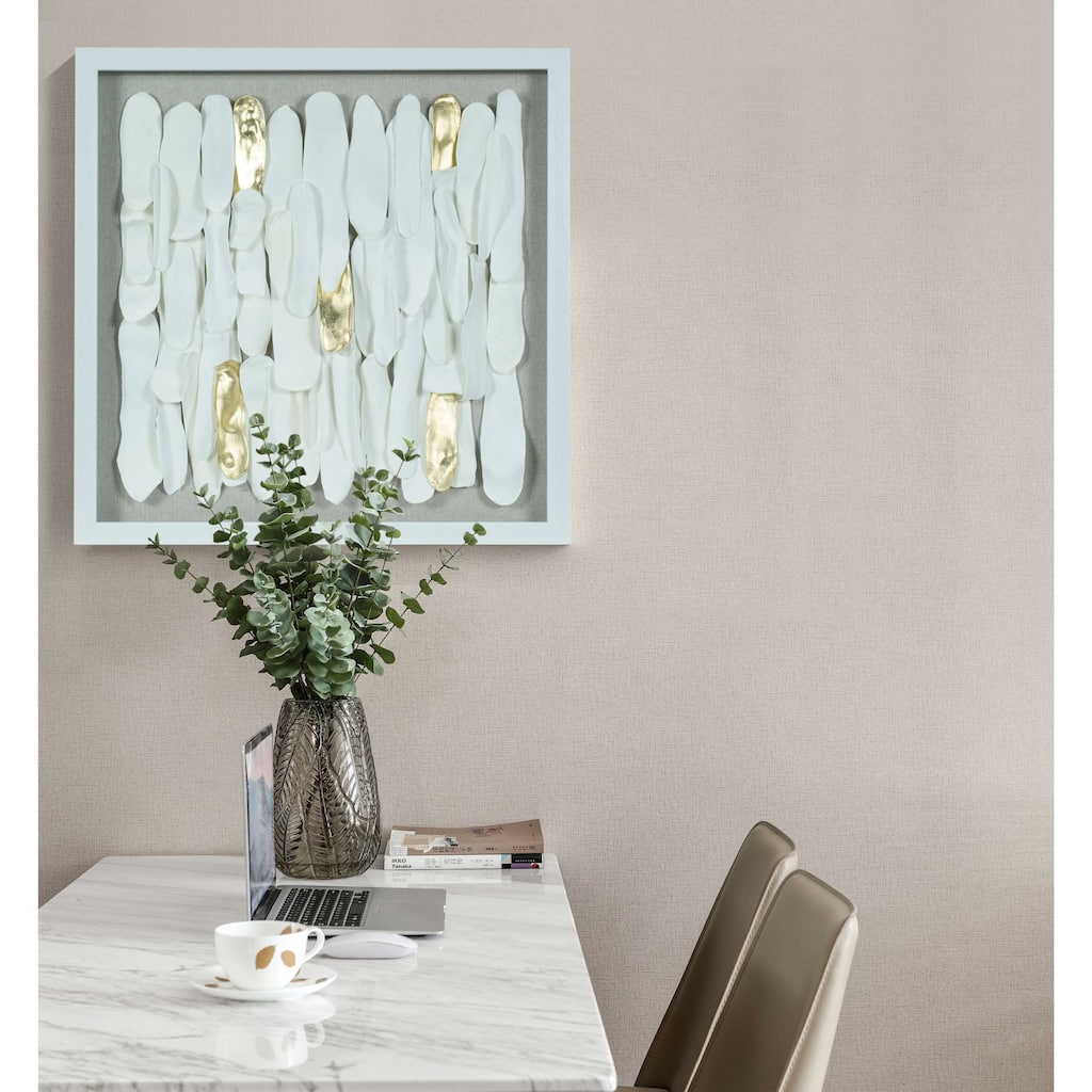 HUJI White Clay Shadow Box Wall Decor