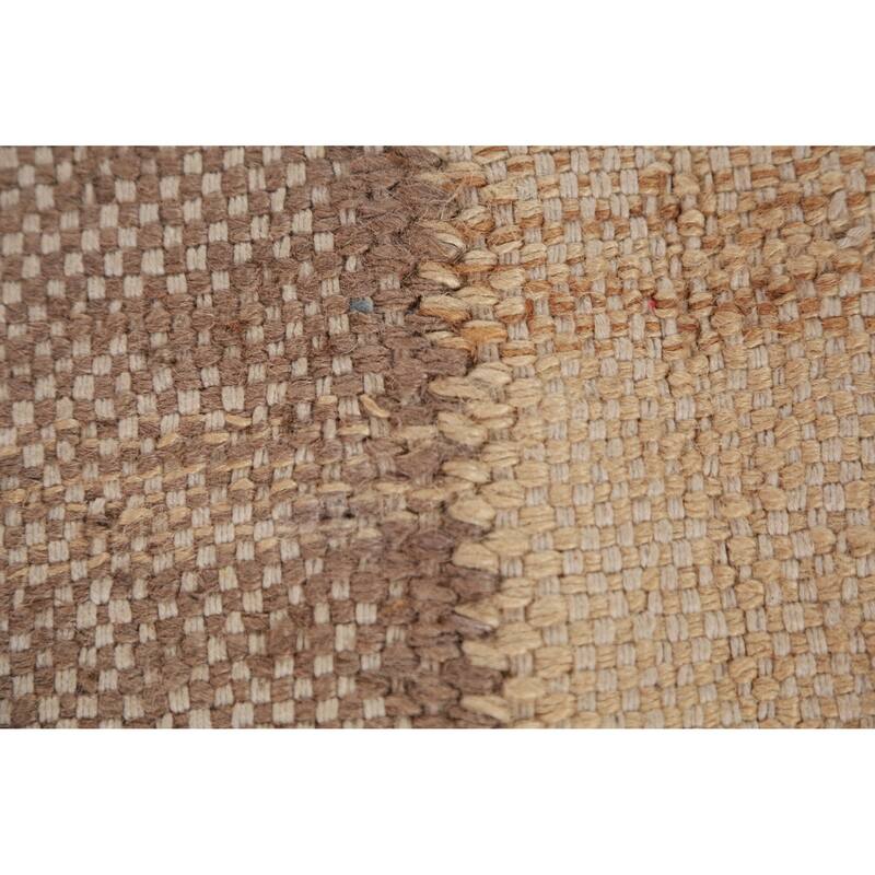 Hand Woven Oriental 100% Jute Carpet Southwestern Modern Beige & Ivories Kilim Area Rug - 11' 3'' X 9' 8''