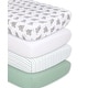 preview thumbnail 1 of 3, The Peanutshell Not So Basic ElephantFitted Crib Sheet 4 Pack Set