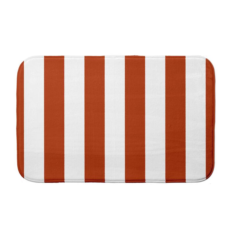 Rugby Stripe Bath Mat - 21 x 34 - Orange