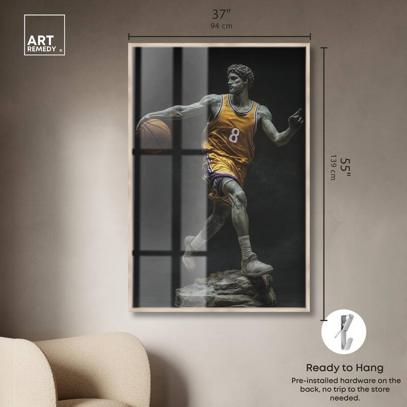 Basketball Yellow Uniform Shadowbox by Art Remedy