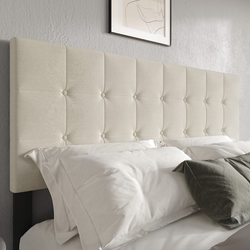 Ida Button-tufted Upholstered Transitional Adjustable Headboard