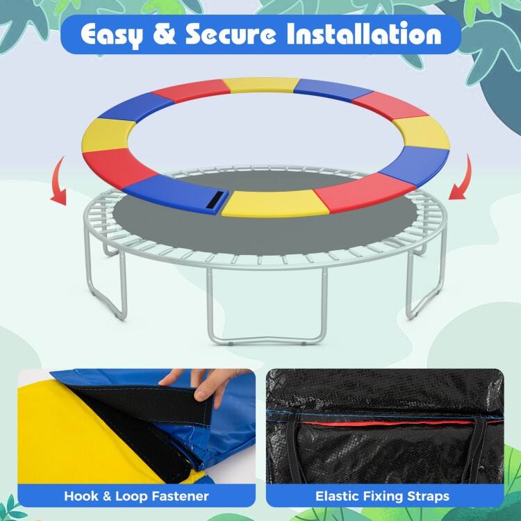 Multicolor PVC Foam Trampoline Safety Pad with Elastic Straps - Multi Color
