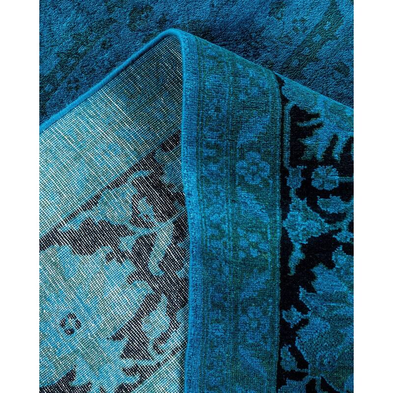 Vibrance, One-of-a-Kind Hand-Knotted Area Rug - Blue, 6' 1" x 9' 4" - 6' 1" x 9' 4"