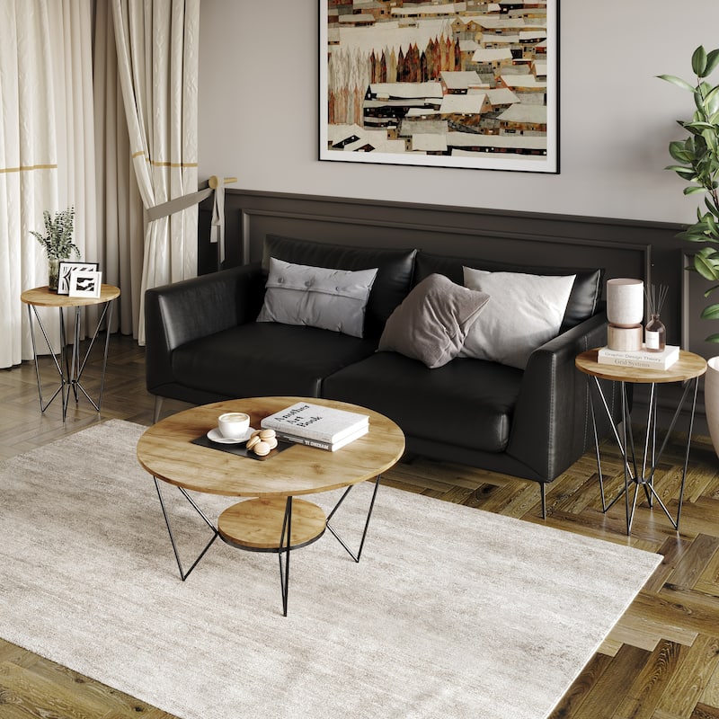 CraftPorch Classic 3- Pieces Coffee Table Set