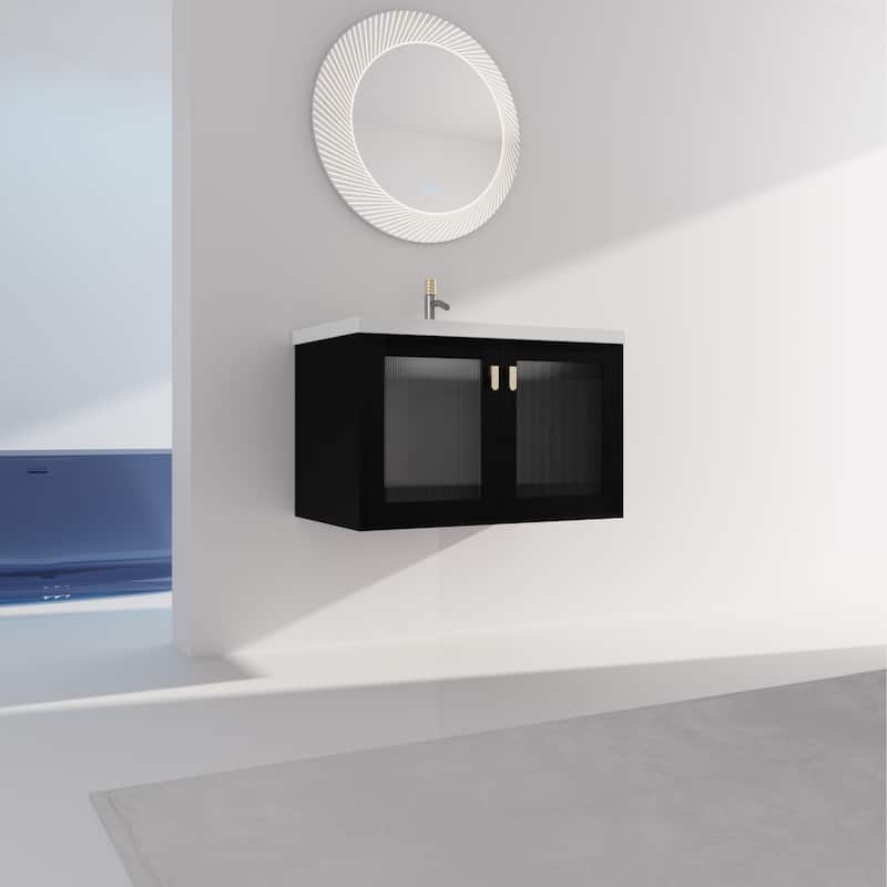 GDFStudio - Eliana Modern Freestanding Bathroom Vanity with Soft-Close Doors and Ceramic Sink
