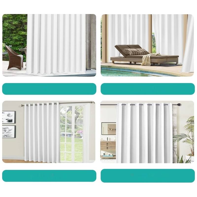 Pro Space Extra Wide Waterproof Outdoor Blackout Grommet Top Curtain (1 Panel)
