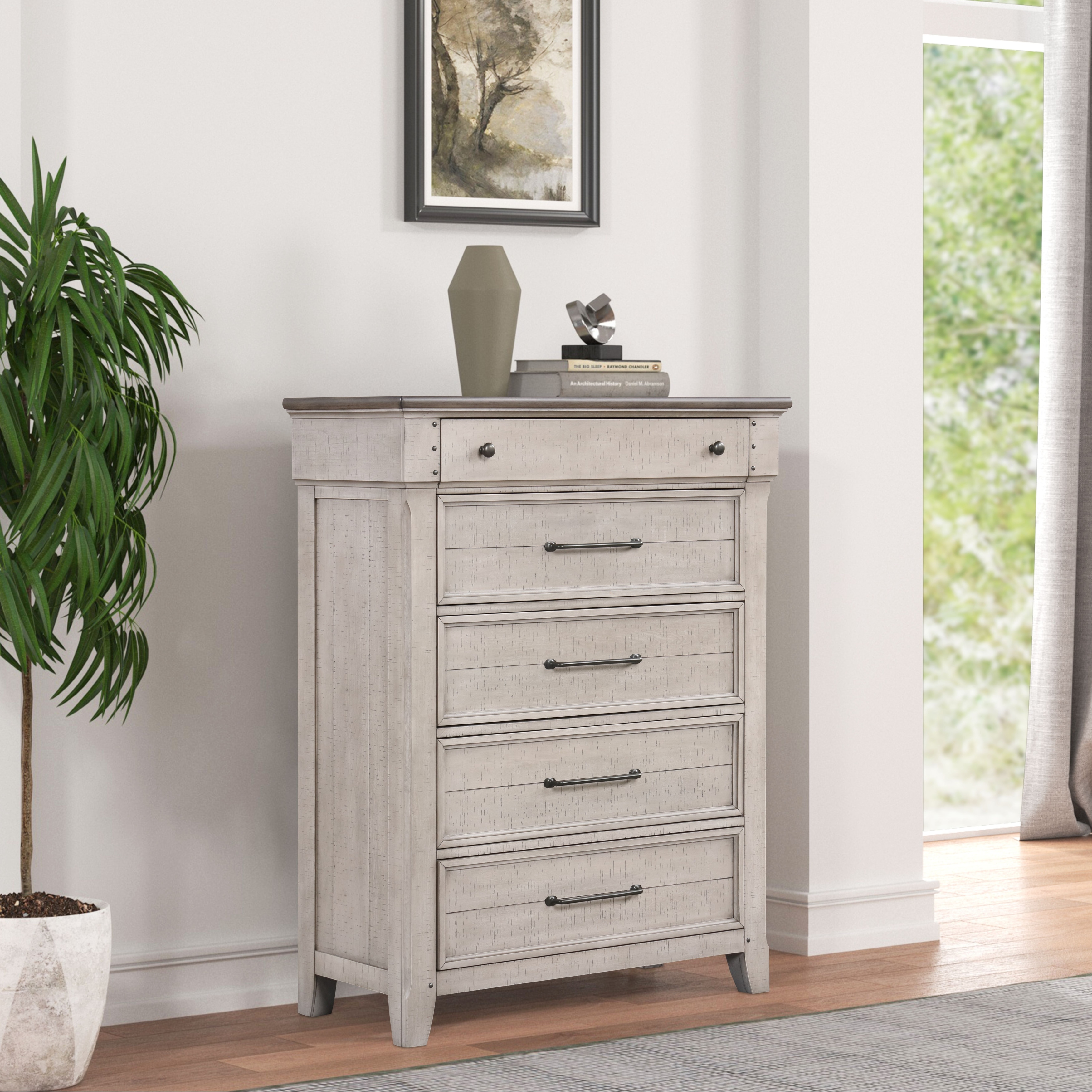 Roundhill Furniture Walcott 5-Drawer Bedroom Chest