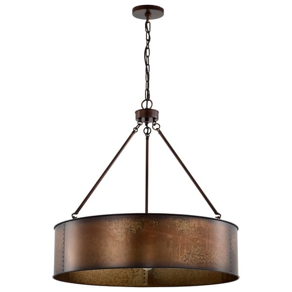 slide 2 of 13, Kettle 5 Light Oversized Pendant with 60W Vintage Lamps Included Weathered Oxidized Bronze/Brass