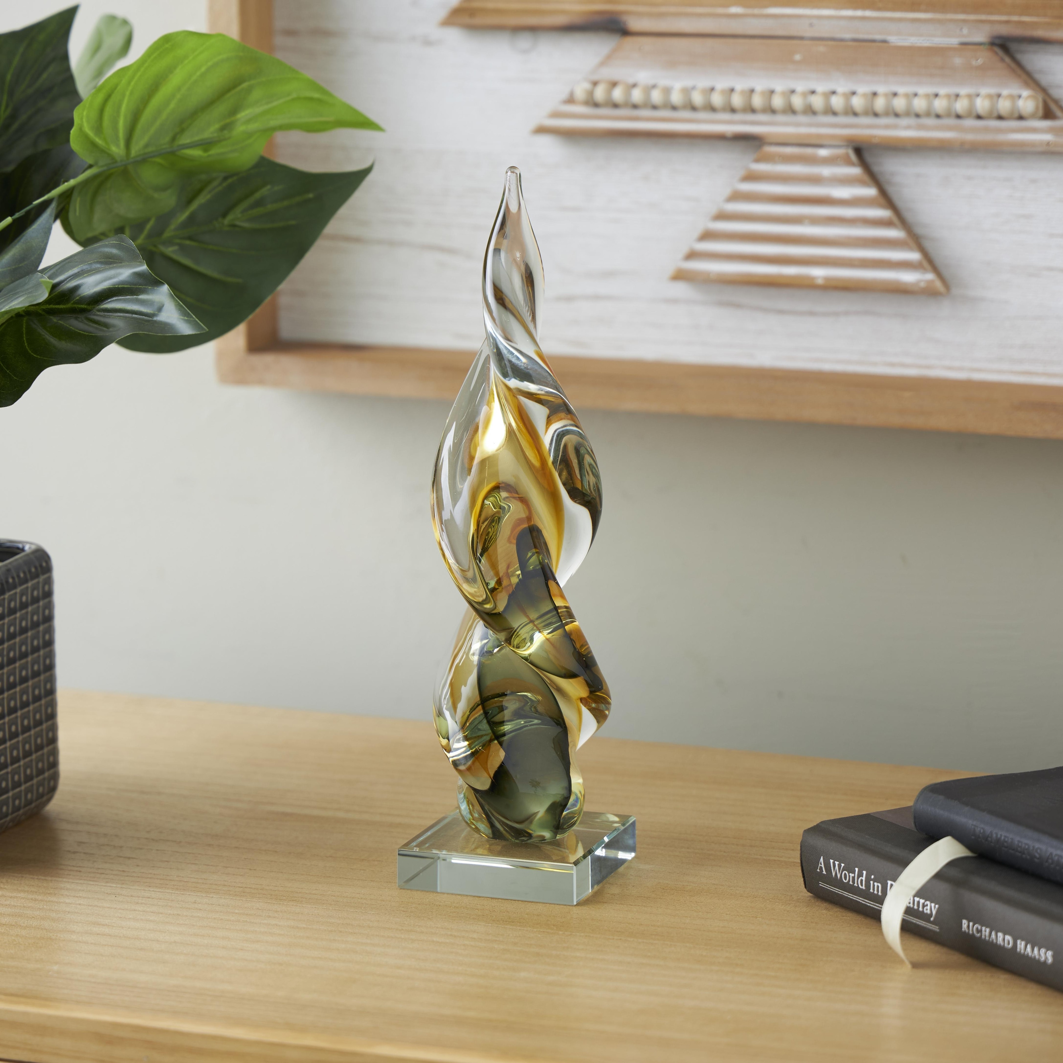 Lorelei Glow-in-The-Dark Nautical Glass Tabletop Sculpture Lorelei Glow-in-The-Dark Nautical Glass Tabletop Sculpture
