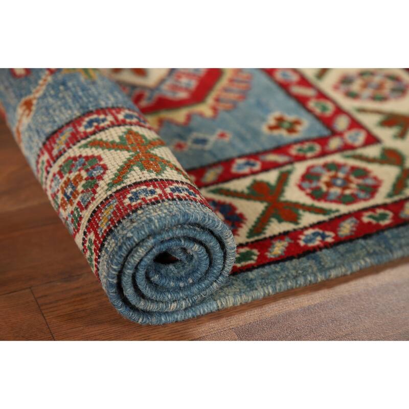 Blue Kazak Accent Rug Handmade Wool Carpet - 2'1" x 3'1"