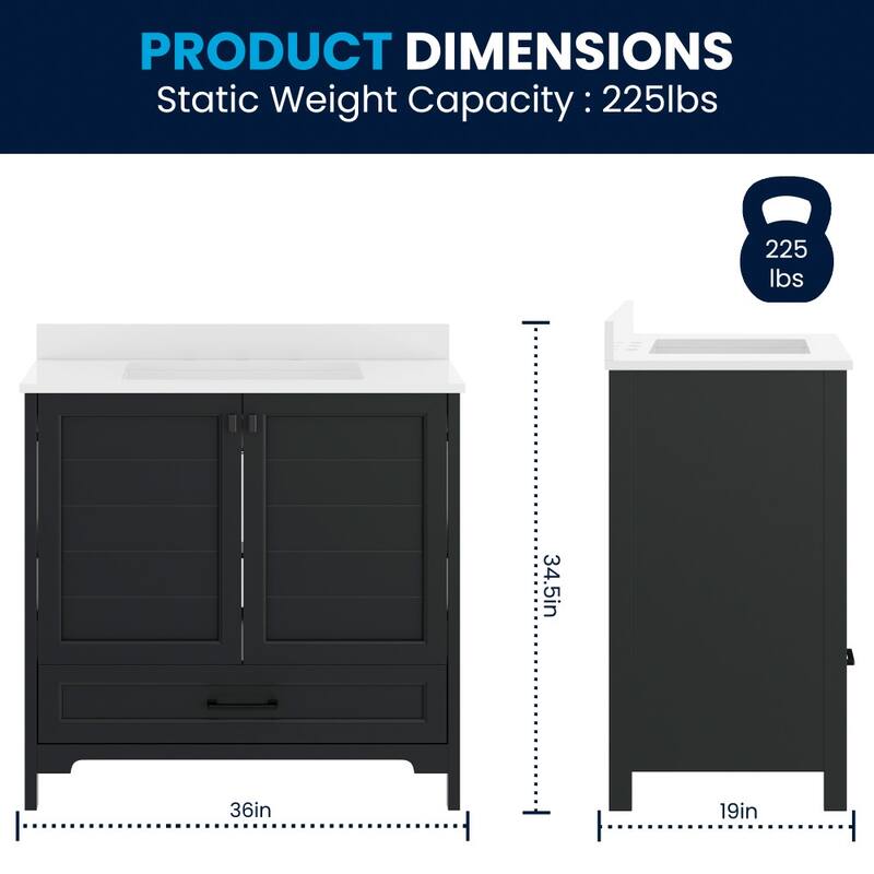 Bathroom Vanity with Undermount Sink, Cabinet, and Drawer