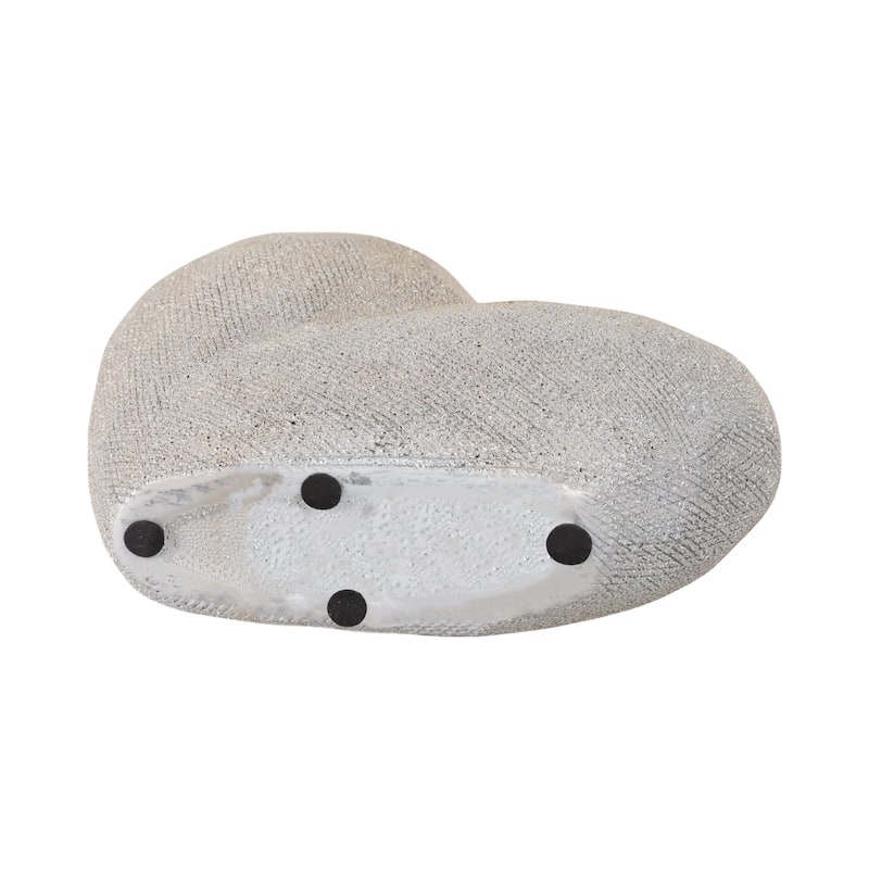 Modern Geometric Heart Sculpture - Ceramic Decorative Object