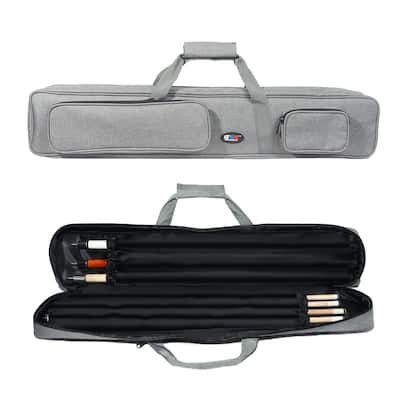 GSE™ 3x4 Soft Billiard Pool Cue Stick Carrying Bag, Billiard Cue Case Holds 3 Butts/4 Shafts (4 Colors)
