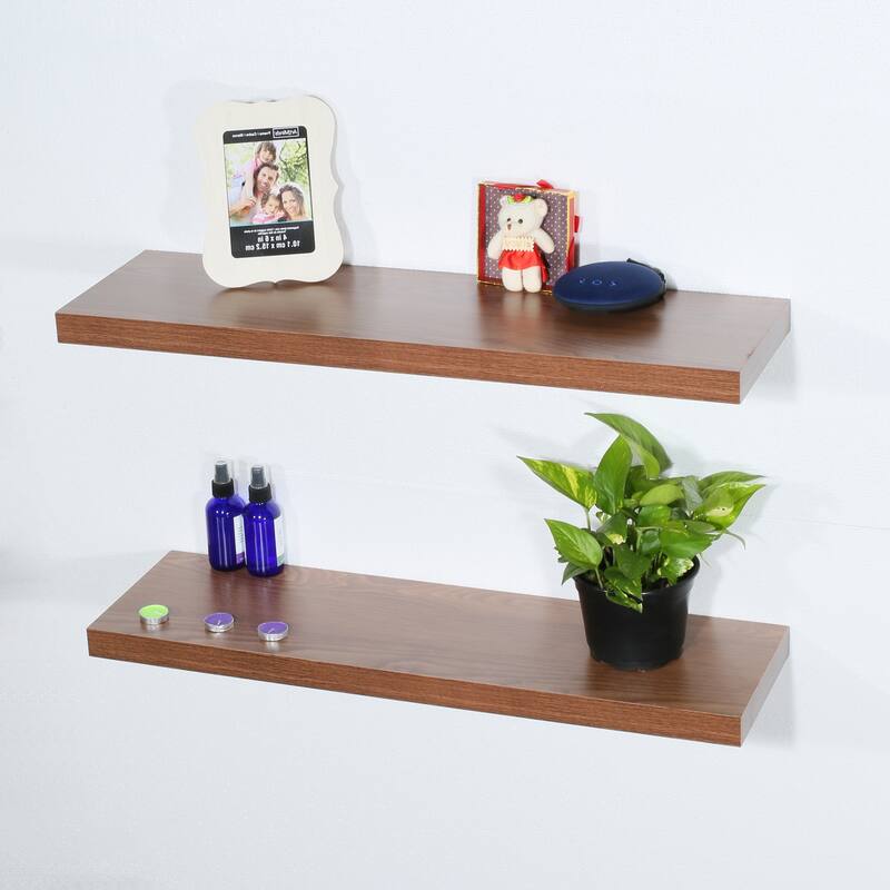 DAVEE Set of 2 JD Walnut Floating Shelves - 31.5*9.25*1.5 inches - 31.5*9.25*1.5 inches - JD Walnut