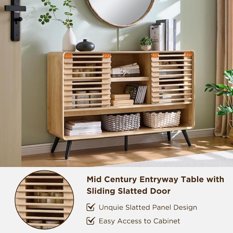 Mid Century Modern 46" Entryway Table, Console Table, Wood Sofa Table