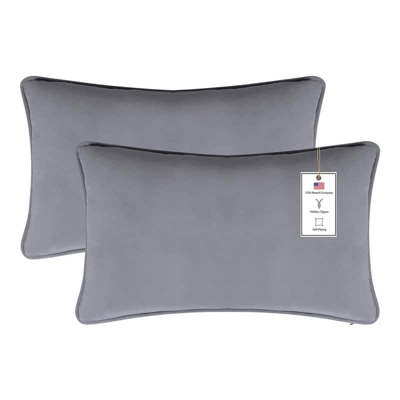 A1 Home Collections Set of 2 Luxurious Velvet Throw Pillow Covers Only, For Sofas, Beds, Vibrant Colors and Hidden Zipper