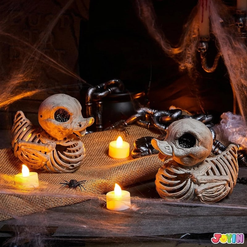 Joyfy Grey 2 PCS 4.5" Halloween Duck Skeleton made of Plastic