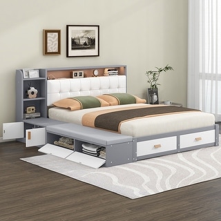 low-profile-upholstery-platform-bed-with-headboard-storage-shelves-2