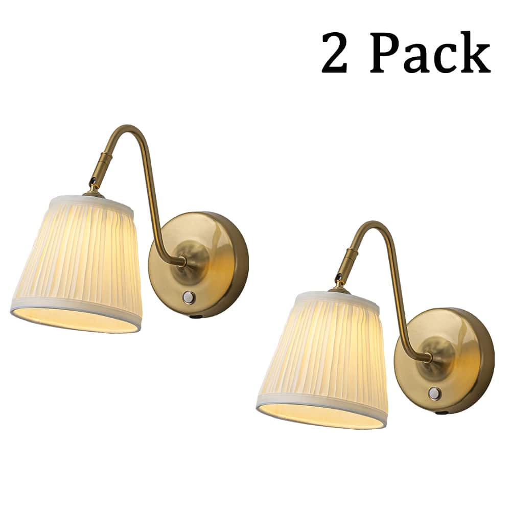 Battery Operated Wall Sconces Dimmable Integrated LED Rechargeable Cordless Swing Head for Bedroom or Corridors(2 Pack) - W5''