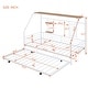 preview thumbnail 6 of 18, White Twin Size Metal House Bed with Trundle and Roof for Kids' Rooms