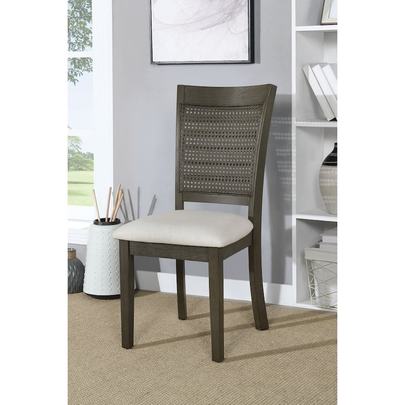 Walden Cane Back Dining Chair (2-Pack) - Antique Grey