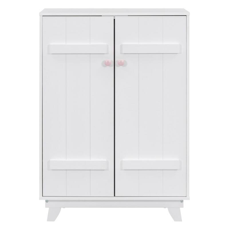 Wooden Wardrobe Cabinet,Storage Armoires with Hanging Rod,Doors,for Kids