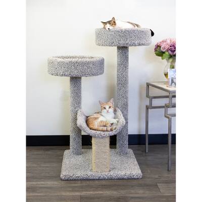 Multi-Level Cat Perch Tower with Three Platforms and Sisal Posts for Playful and Relaxed Indoor Cats