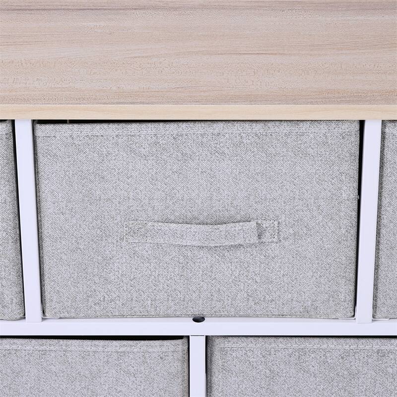 5 Drawer Bedroom Storage Dresser with Fabric Bins