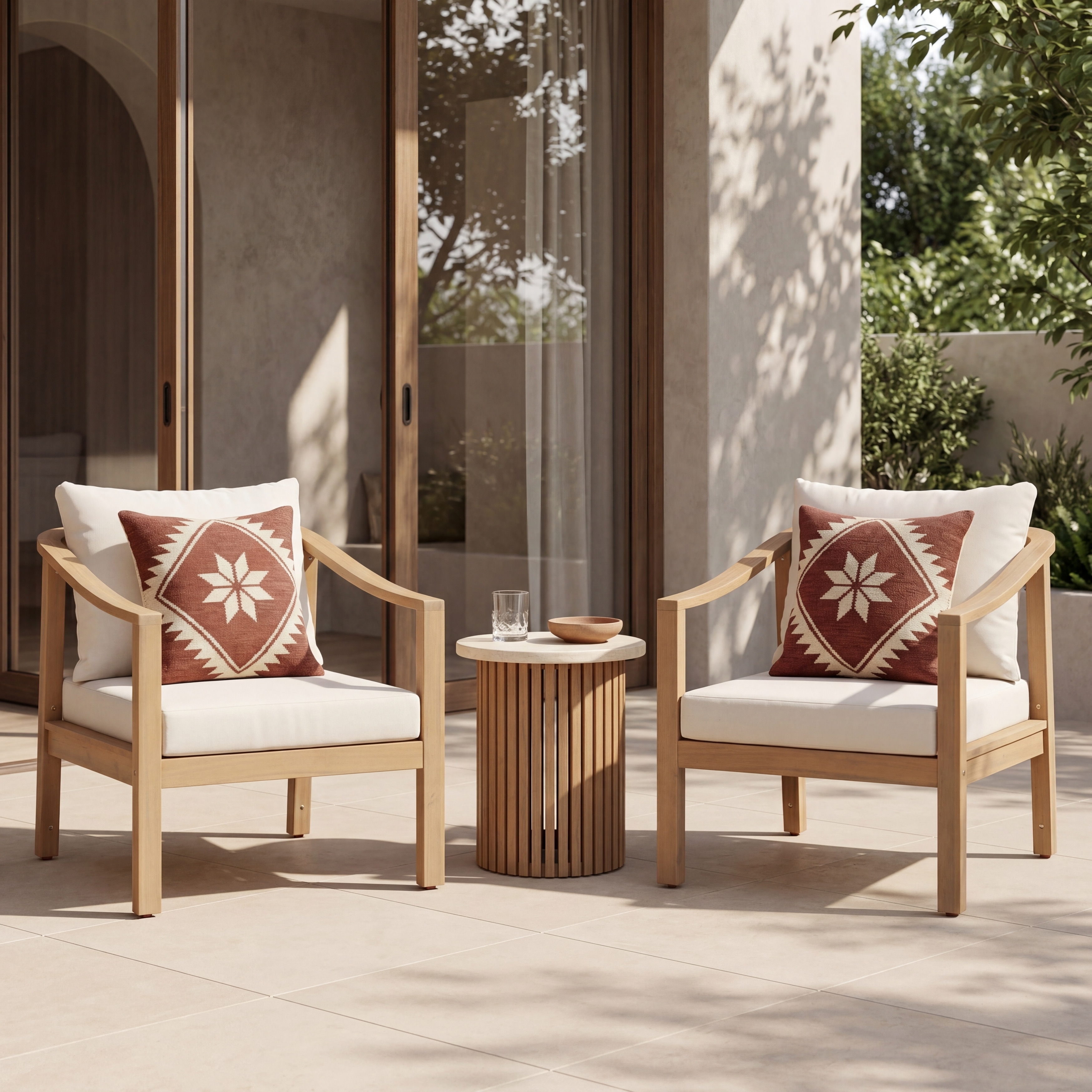 Christopher Knight Home - Modern 26.38" Deep Seat Outdoor Patio Club Chair with Ergonomic Slatted Backrest & Soft Cushion