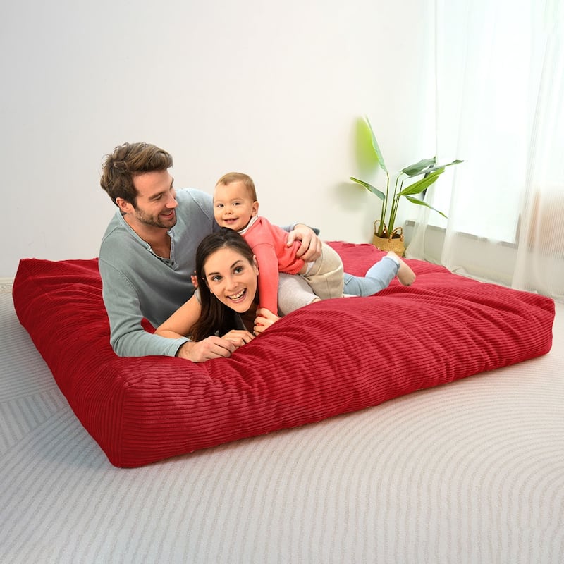 Corduroy Bean Bag Chair, Convertible Chair Folds from Bean Bag to Bed