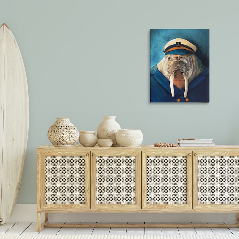 Stupell Sailor Captain Walrus Canvas Wall Art Design By Kamdon Kreations