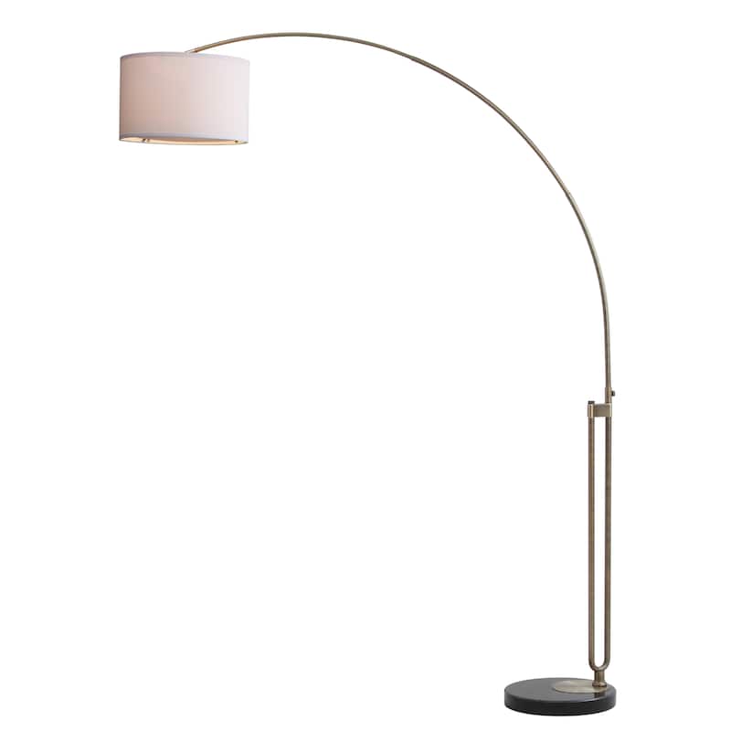 SAFAVIEH Lighting Shalonda 84-inch Led Arc Floor Lamp - 69.5"x16"x84" - Antique Brass - 70Wx16Dx84H