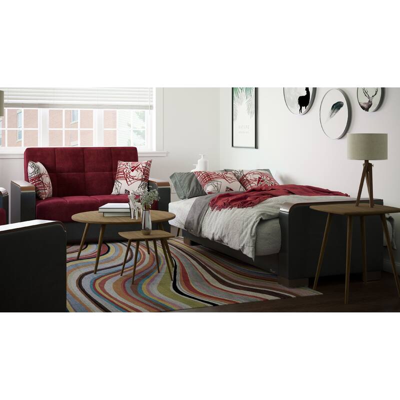 Collection Upholstered Convertible Loveseat With Storage