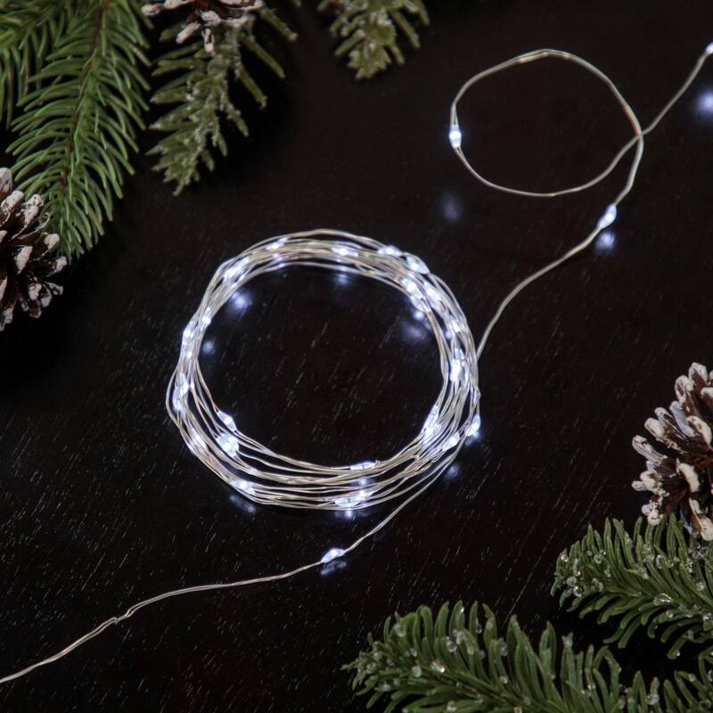 100 LED Micro Fairy Lights - 16.25 ft Copper Wire - 16.25' - Clear