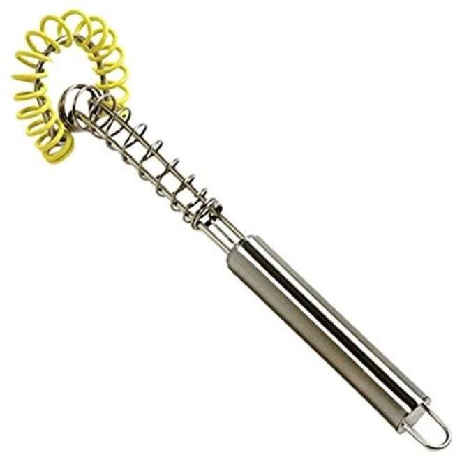 Norpro 8.5" Stainless Steel Silicone Coil Mini Saucinator Whisk - Mix Beat Blend - 2-pack