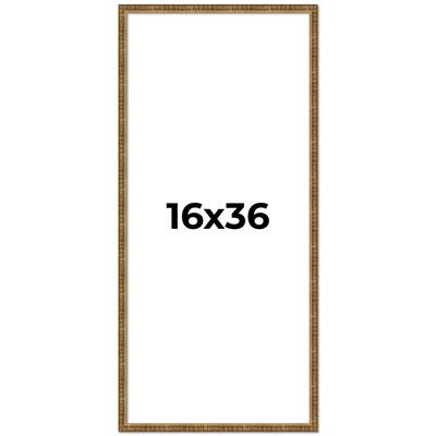 16x36 Frame Gold Solid Wood Picture Frame - Complete Modern Photo