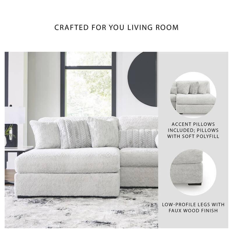 Signature Design by Ashley Snodoodle Gray 3-Piece Sectional with Chaise - 125" W x 67" D x 40" H