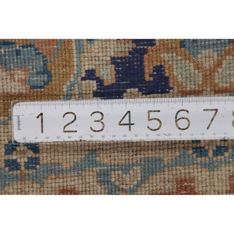 Orange Kerman Vintage Persian Area Rug Hand-Knotted Wool Carpet - 7'0" x 9'10"