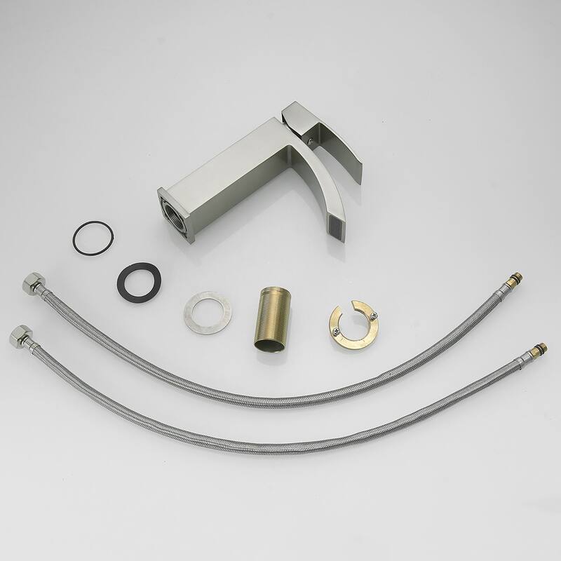 Single-Handle Bathroom Faucet in Brushed Nickel - 7.67*4.52