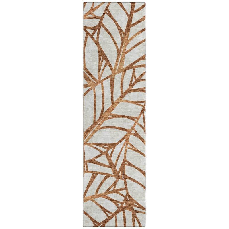 Machine Washable Indoor/ Outdoor Chantille Modern Palms Rug