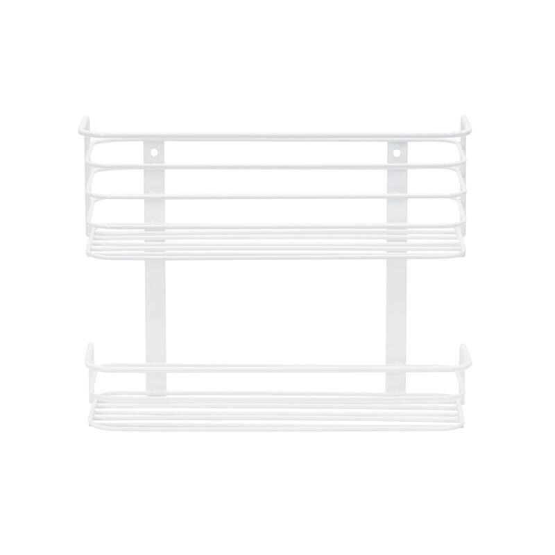 Household Essentials Door Mount Cabinet Organizer Steel Wire Basket, White
