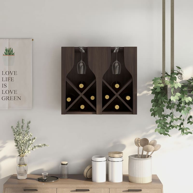 Aniya Rustic 8-bottle Wall-Mounted Wine Rack by Furniture of America
