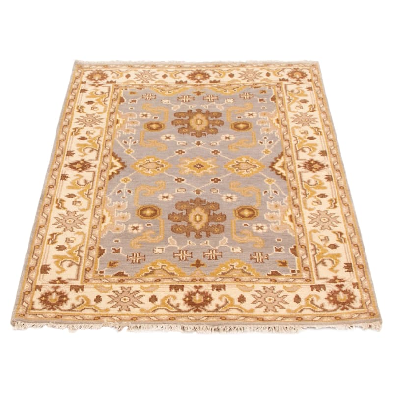 ECARPETGALLERY Hand-knotted Royal Oushak Grey Wool Rug - 4'1 x 5'11