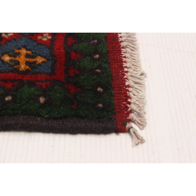 ECARPETGALLERY Hand-knotted Uzbek Kargahi Blue Wool Rug - 2'8 x 13'0