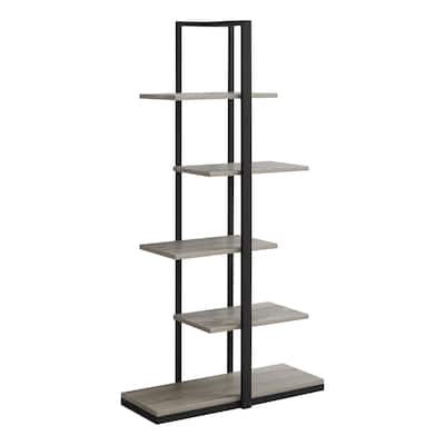 32-Inch High Low Wooden Bookcase with 2 Open Shelves in Walnut Finish for Storage and Display - 32