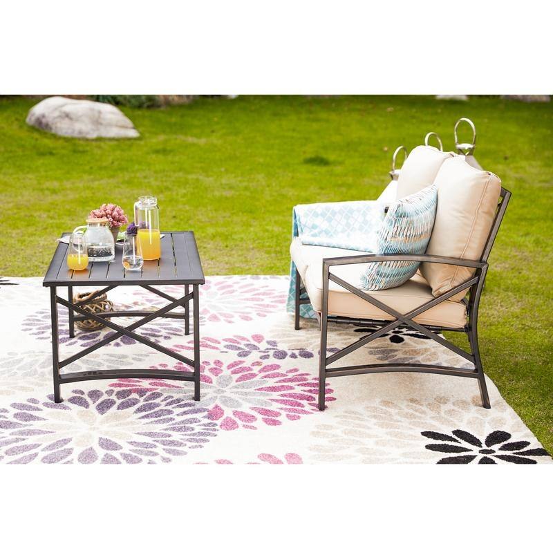 PATIO FESTIVAL 2-Piece Outdoor Loveseat & Coffee Table Set